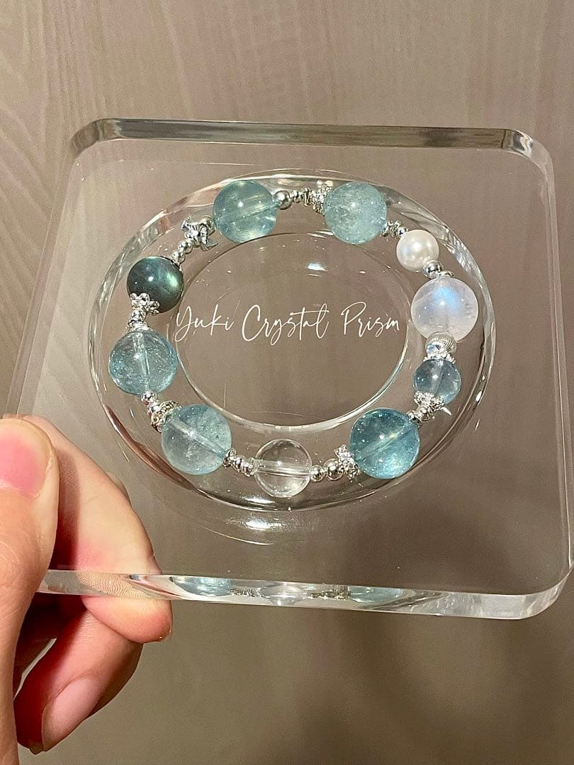 アクアマリン×ブルームーンストーン×グレームーンストーン 天然石ブレスレット