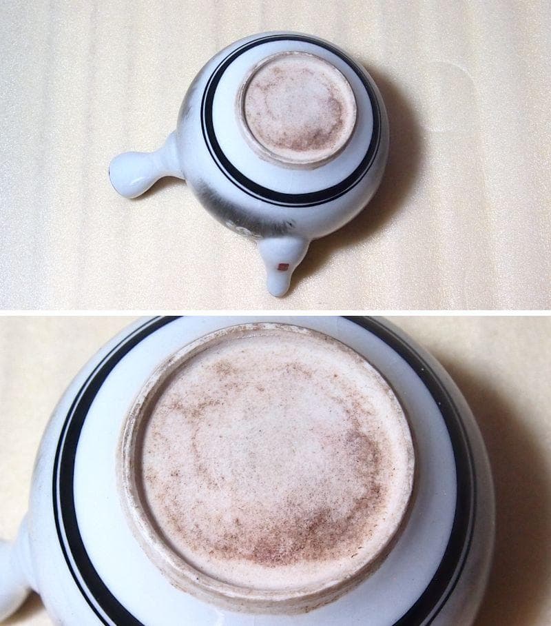 【骨董・時代の美品】九谷焼 茶器揃 5客 湯呑茶碗/湯冷まし/急須 鶴/花/青粒