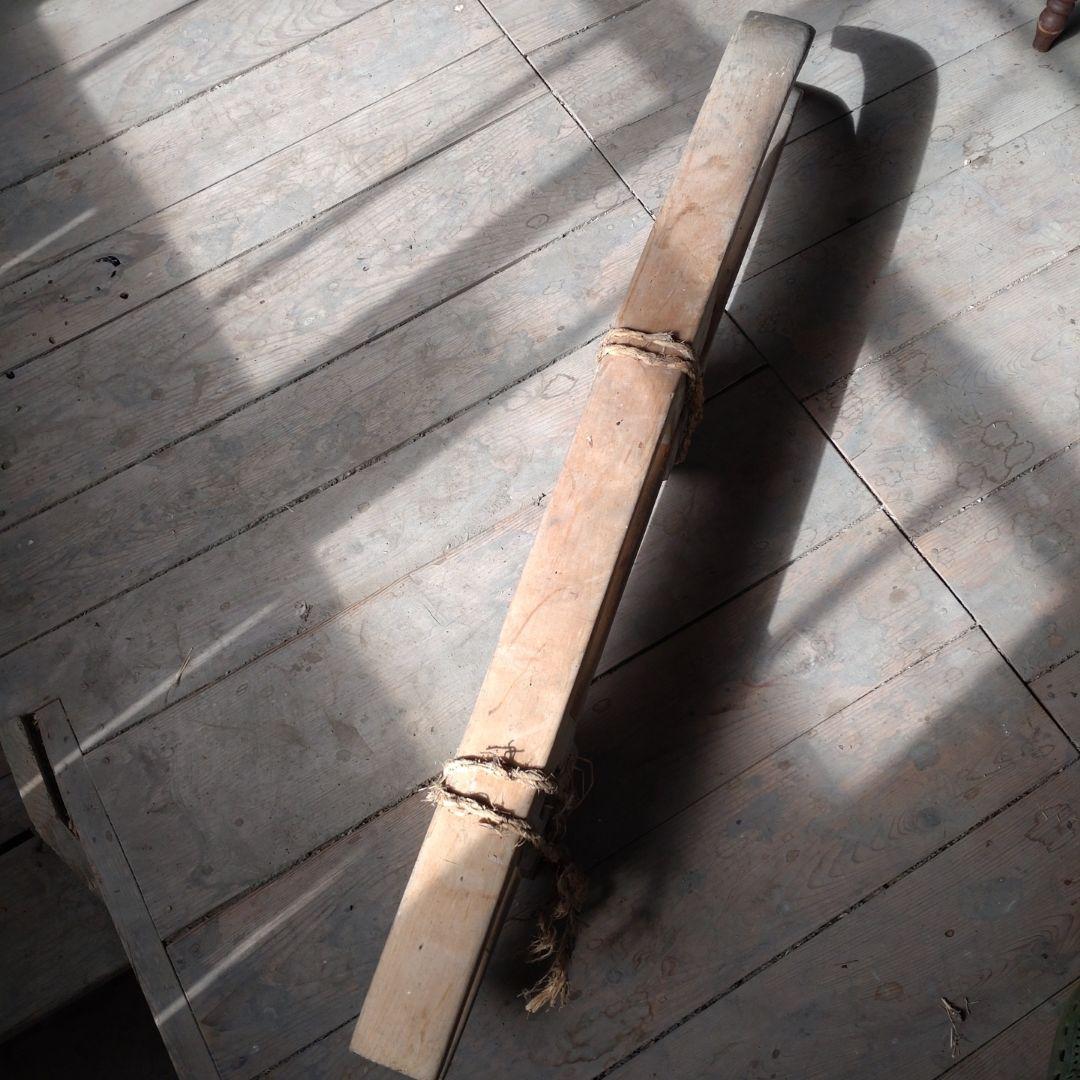 木製伝統ソリ　スキー板　そり　雪国