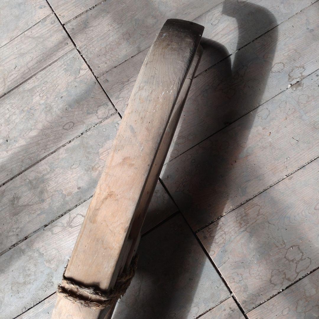 木製伝統ソリ　スキー板　そり　雪国