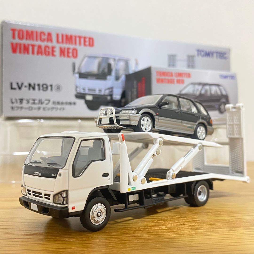 【本日限定】トミカ TLV エルフ 花見台 2台積み 積載車 シビックシャトル