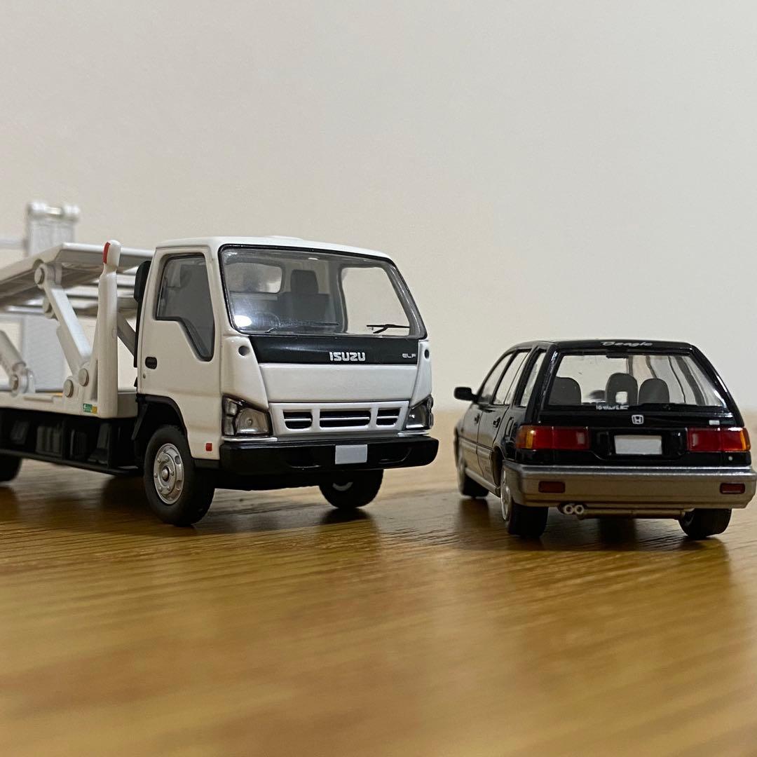 【本日限定】トミカ TLV エルフ 花見台 2台積み 積載車 シビックシャトル