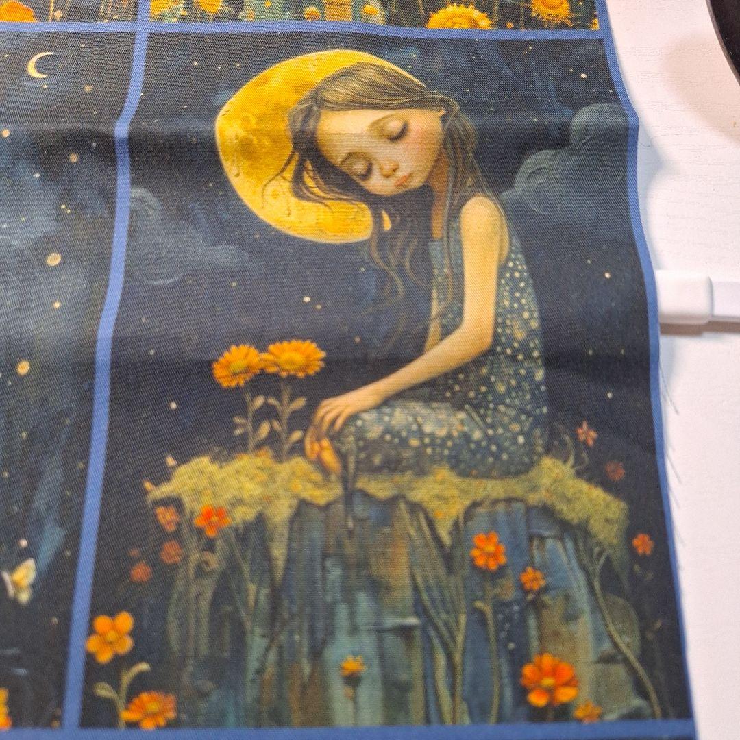 女の子と花パネル生地　幻想的なパネル生地　ハンドメイド