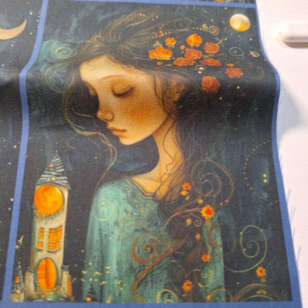 女の子と花パネル生地　幻想的なパネル生地　ハンドメイド