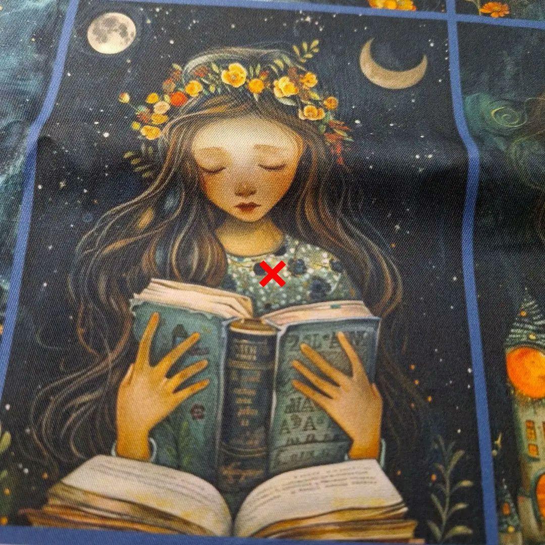 女の子と花パネル生地　幻想的なパネル生地　ハンドメイド