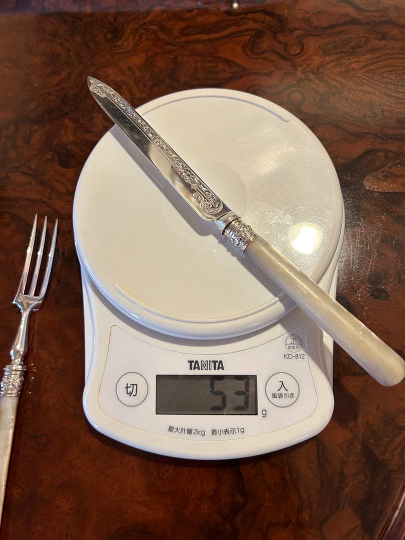 ②スターリングシルバー　 デザートナイフ&フォーク　イギリスアンティーク