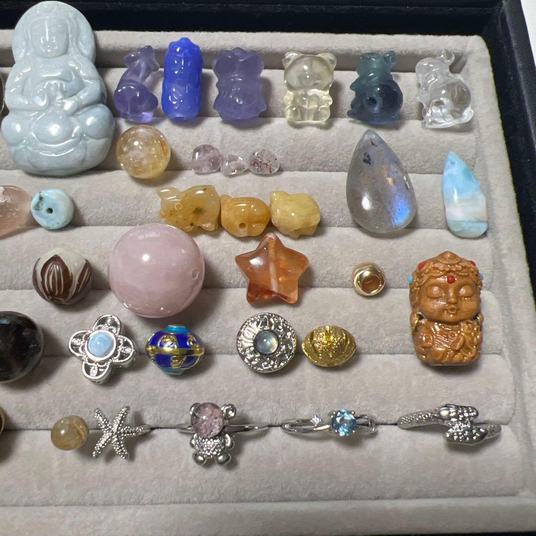 総額3.5万以上！天然石まとめ売り②パーツブレスレット　ラリマー　リビアングラス