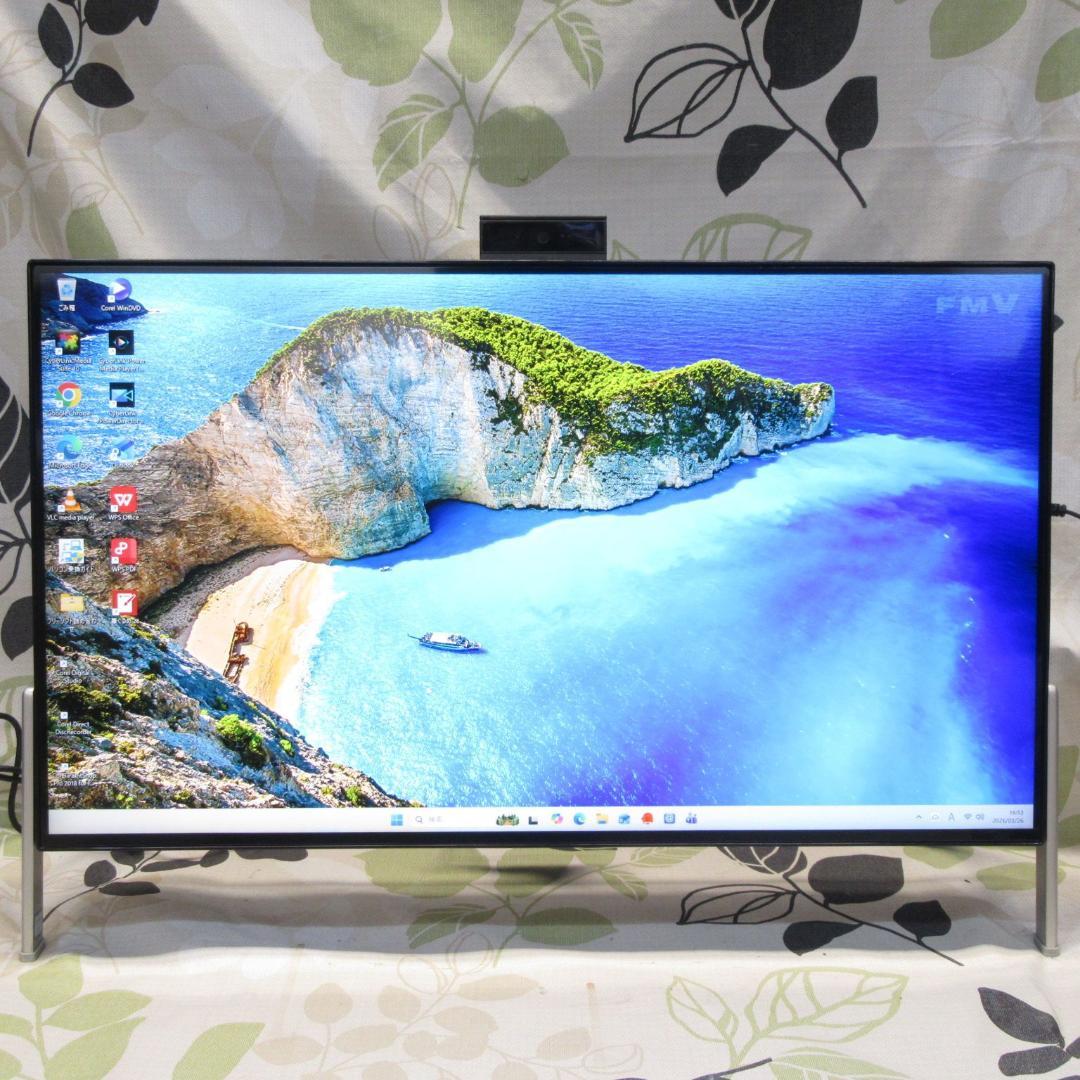 大画面！Win11公式対応i7/メ8/SSD+HDD/DVD/カメラ/TypeC