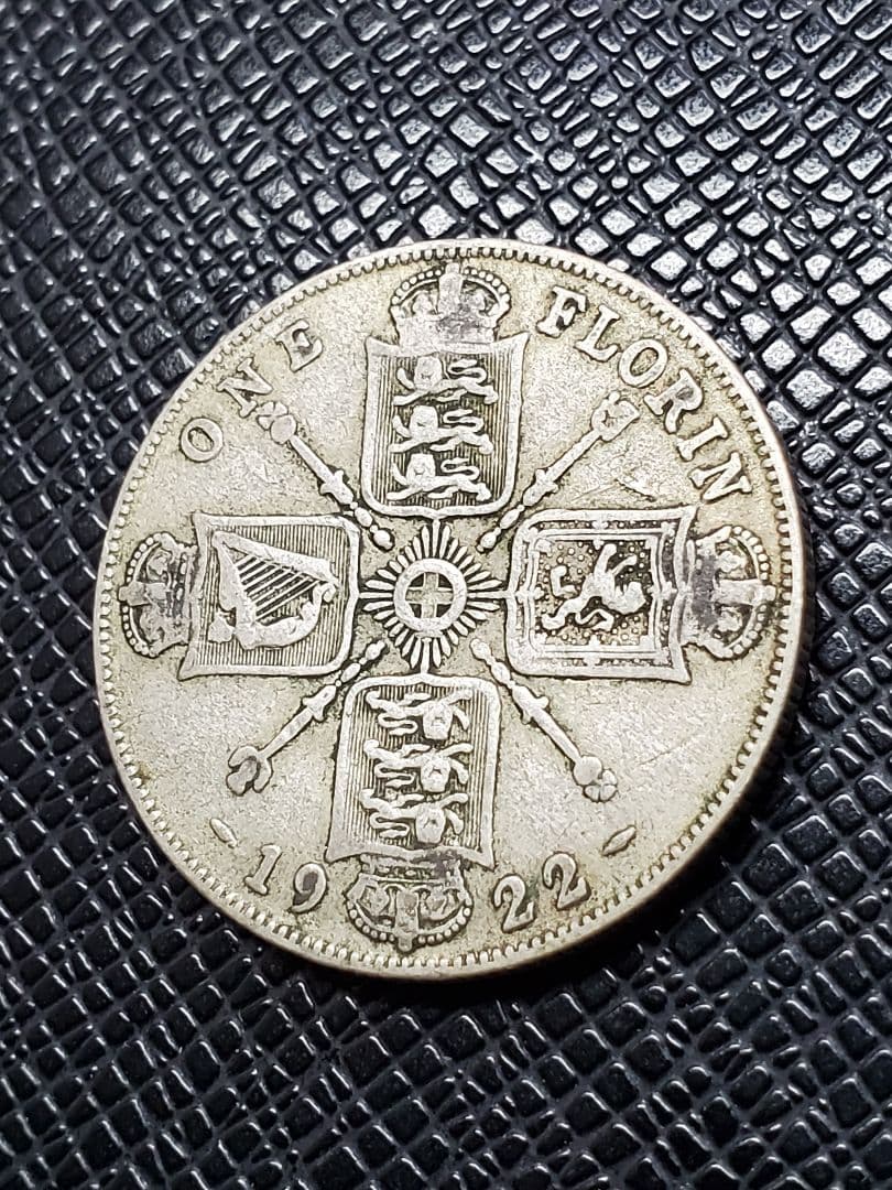 2255.　銀貨　1922年　イギリス　ジョージ5世　1フローリン　