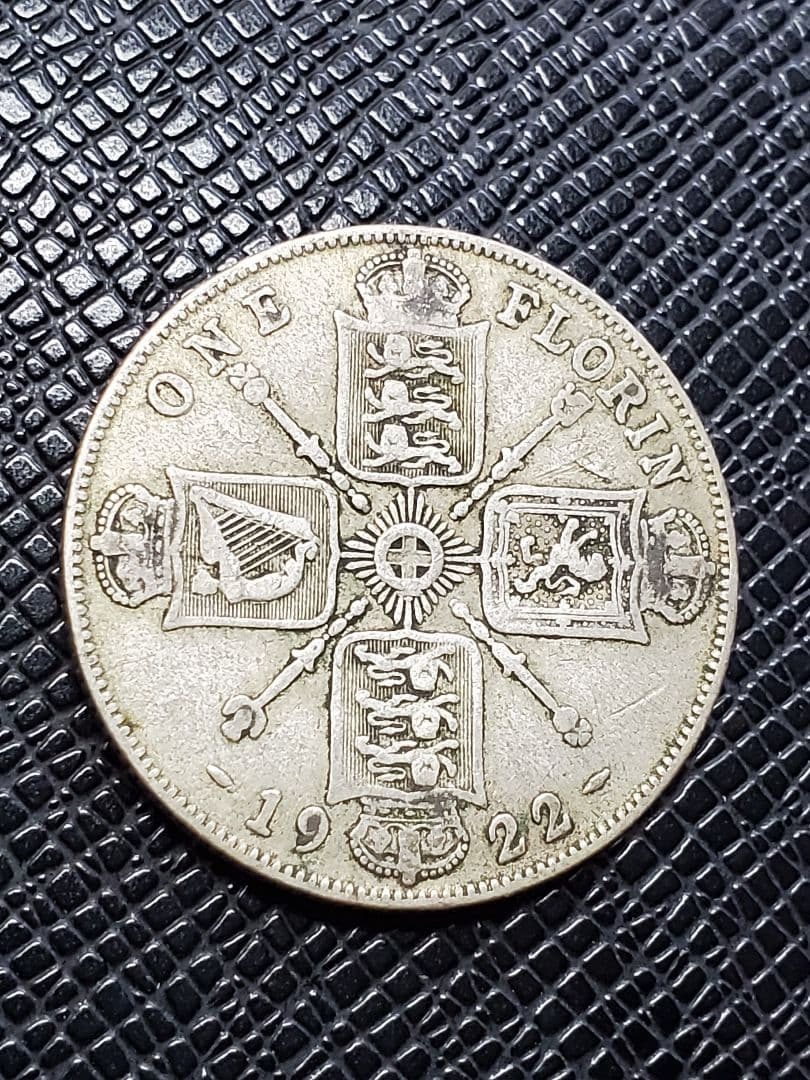 2255.　銀貨　1922年　イギリス　ジョージ5世　1フローリン　