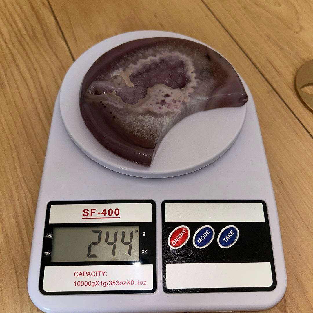 おすすめ bigサイズ アゲート月 専用台座付き 置物 244g