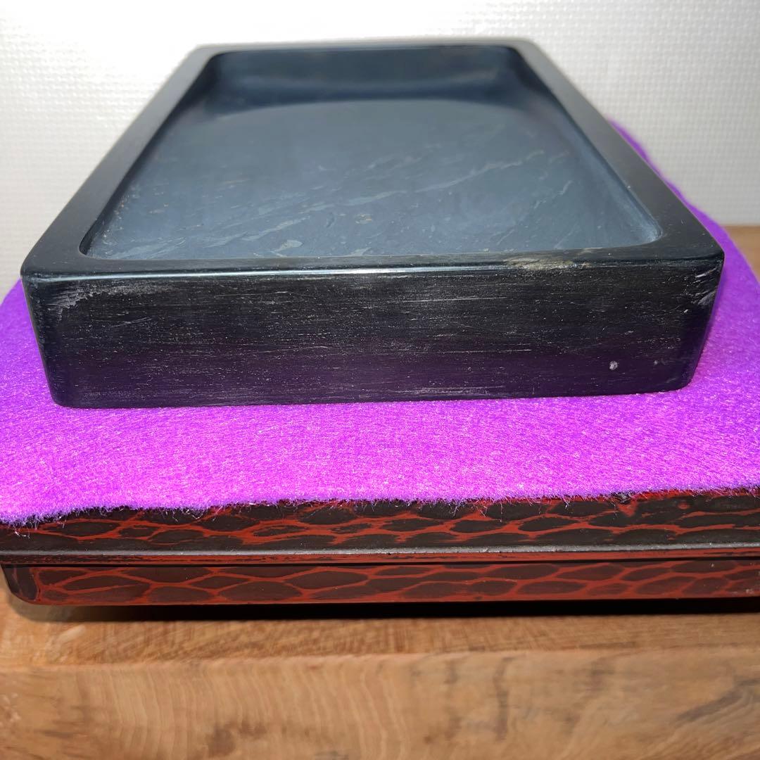 ⭕️龍渓石硯　7寸大の大型　長方研　東京玉泉堂製　石紋がハッキリと綺麗