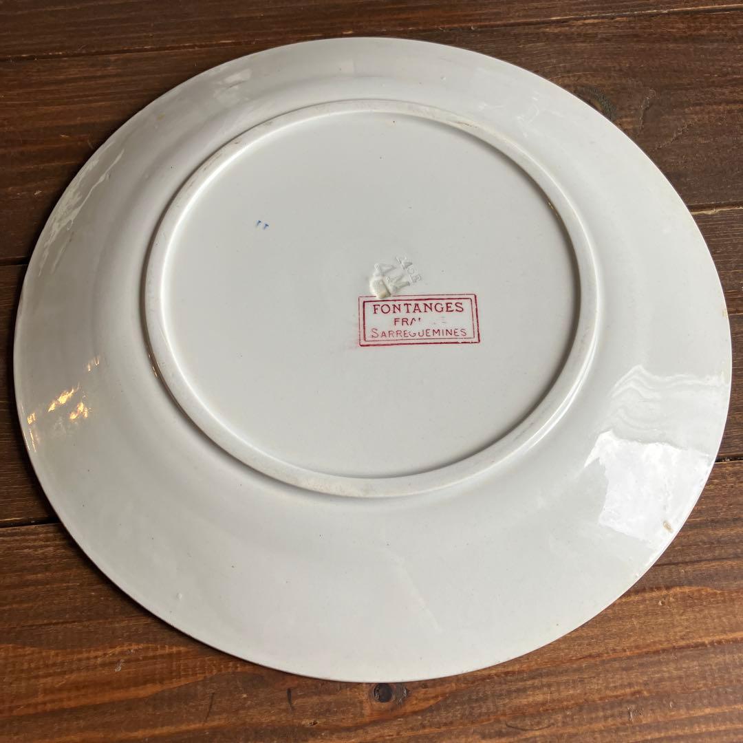 フランスアンティークプレートSARREGUEMINES FONTANGES 美品