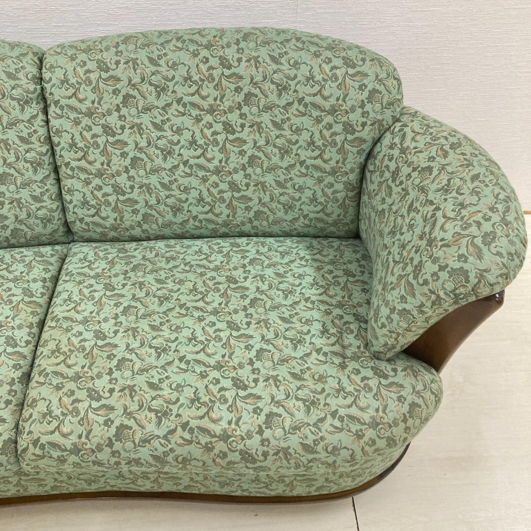 【カリモク】コロニアル　２人掛けソファ　ラタン　ラブソファ