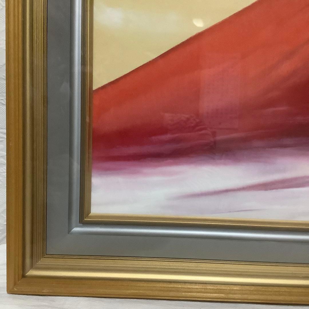 takeさん専用　日本画　作者　【松田　真】　タイトル　【赤富士】　油絵　F6