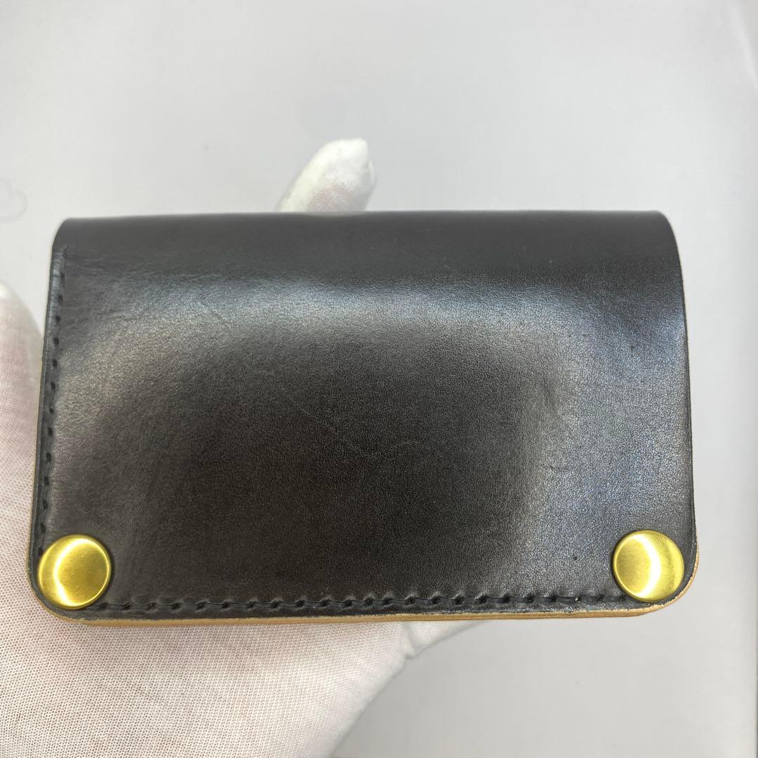 [値下]お札折らずに収納できる無骨な手染めミドルトラッカーウォレット BTW