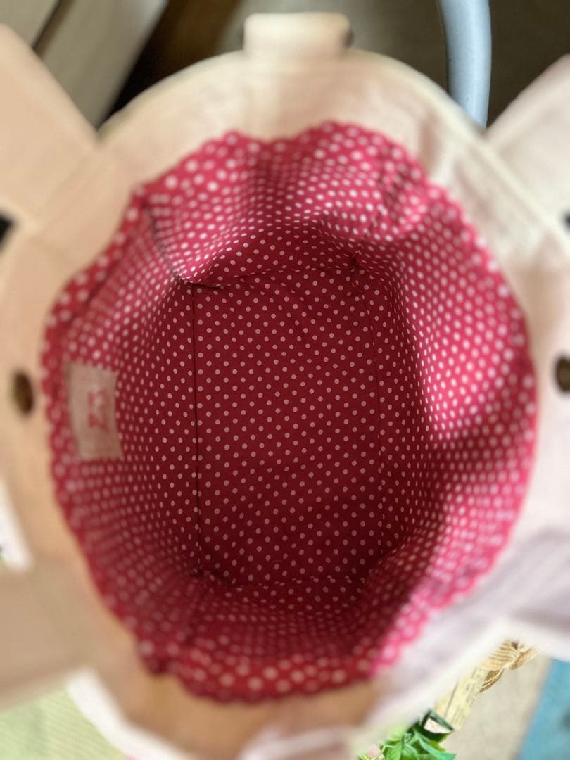 花柄刺繍トートバッグフリルショルダー