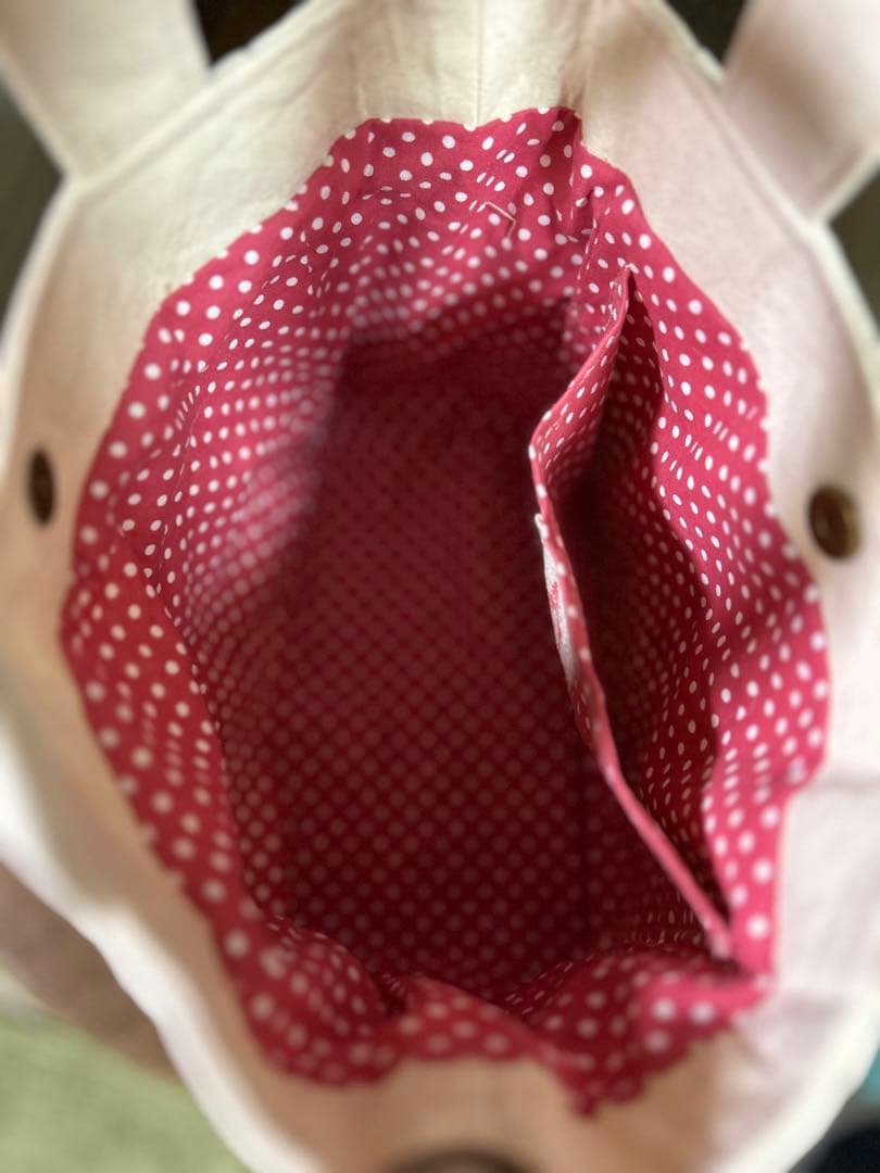 花柄刺繍トートバッグフリルショルダー