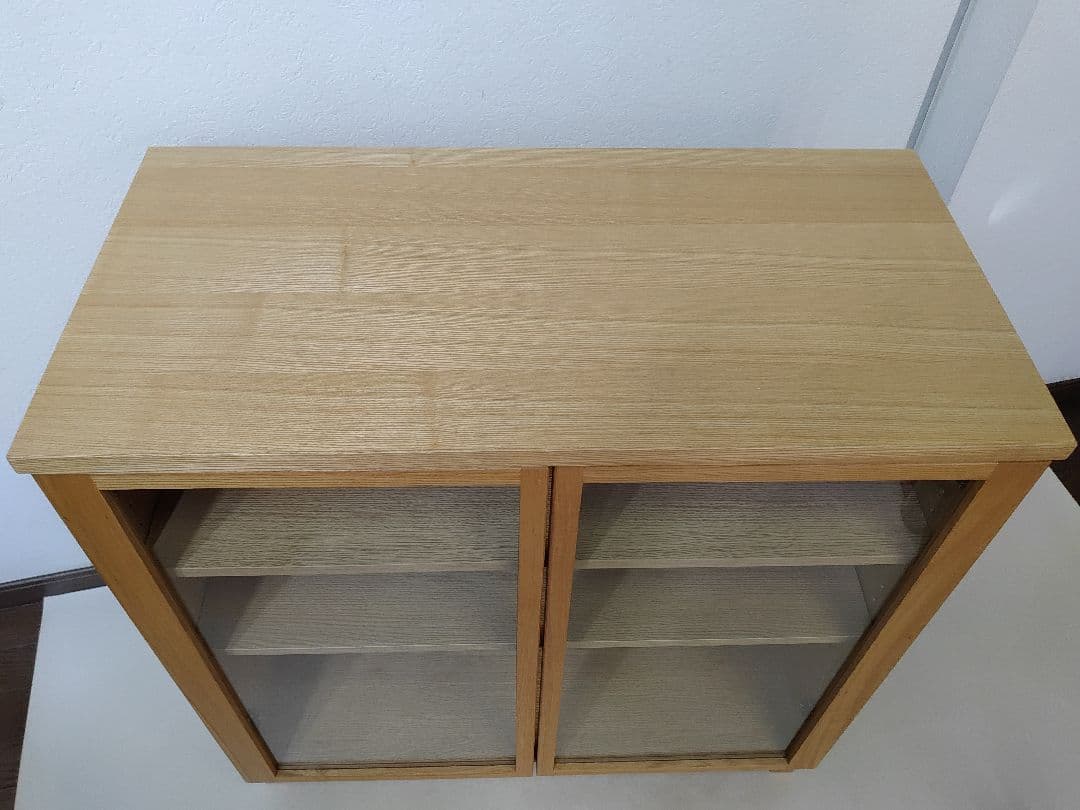 美品　廃盤希少　MUJI　無印良品　ガラスキャビネット　食器棚　送料無料