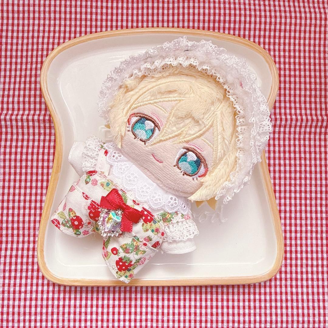 いつぬいサイズ☆ホワイト×赤フルーツ柄♡3点set☆あんスタぬい服