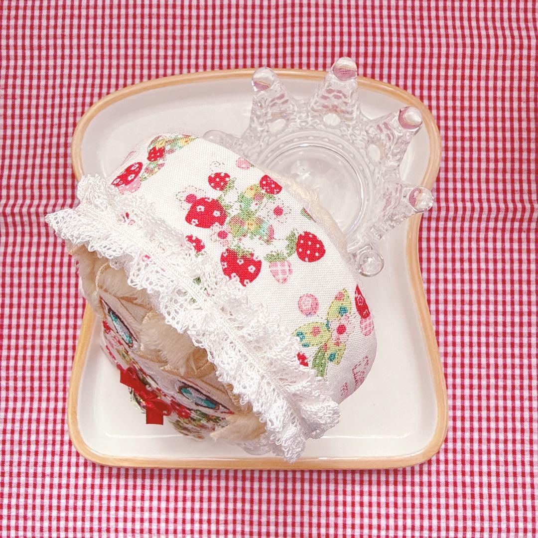 いつぬいサイズ☆ホワイト×赤フルーツ柄♡3点set☆あんスタぬい服