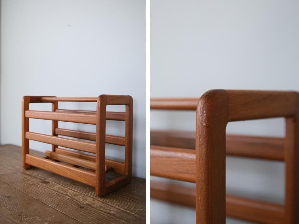 英国アンティーク木製マガジンラック/本立て/雑誌収納/本棚/新聞(91-109