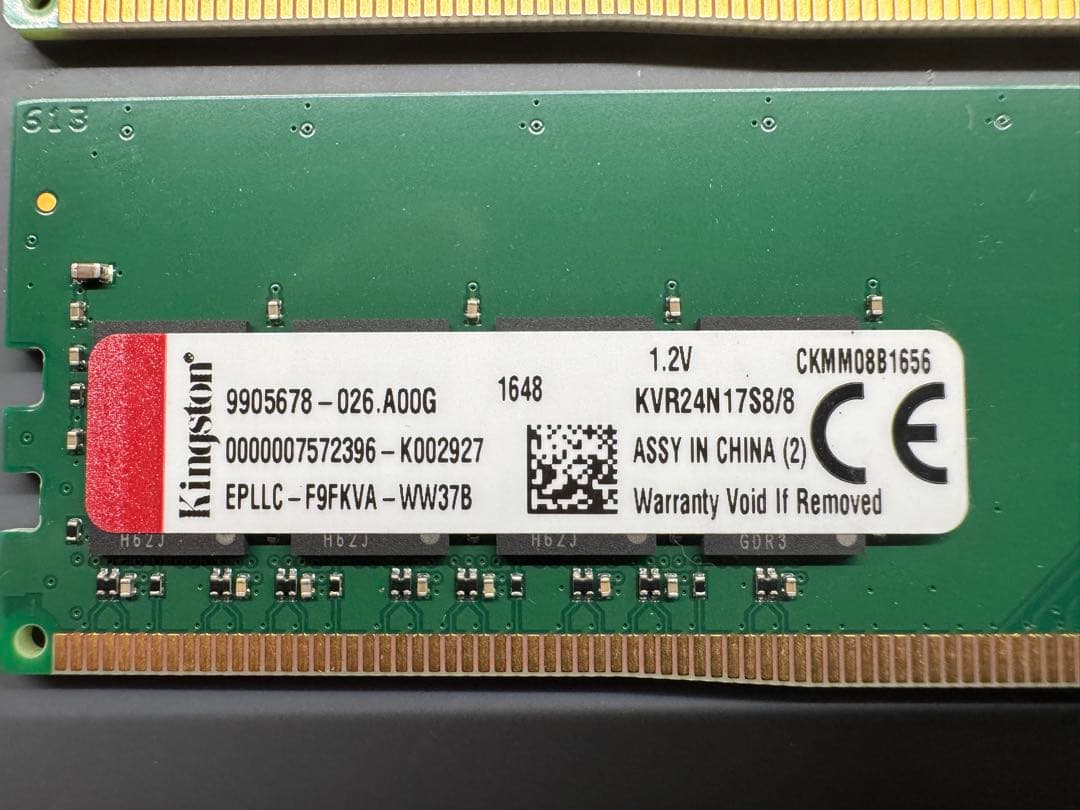 j*s様 PC4-2400 8GB 2枚組 合計16GB DDR4 19200