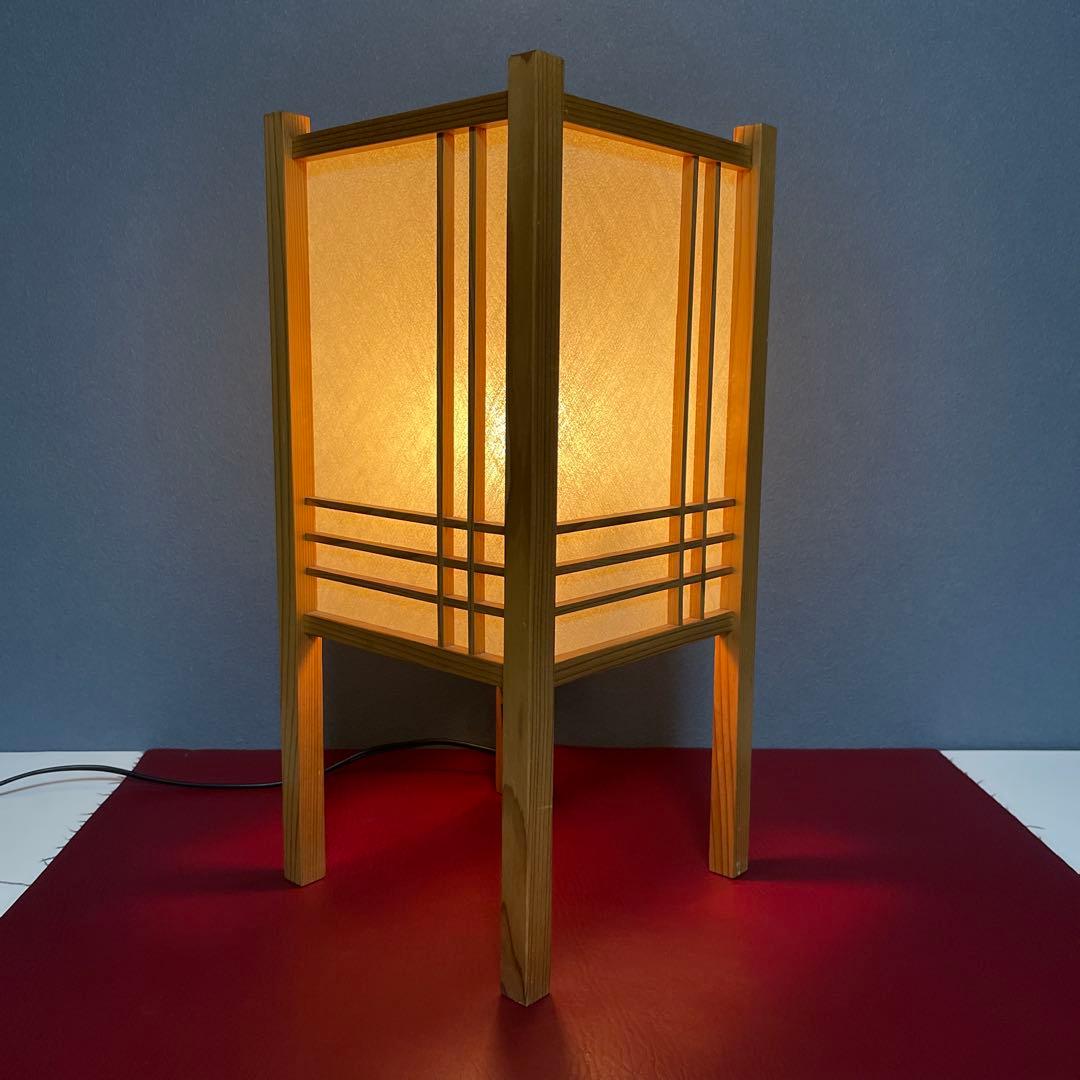 【昭和レトロ】　行灯　アンドン　『シンプルデザイン』和風木製ランプ