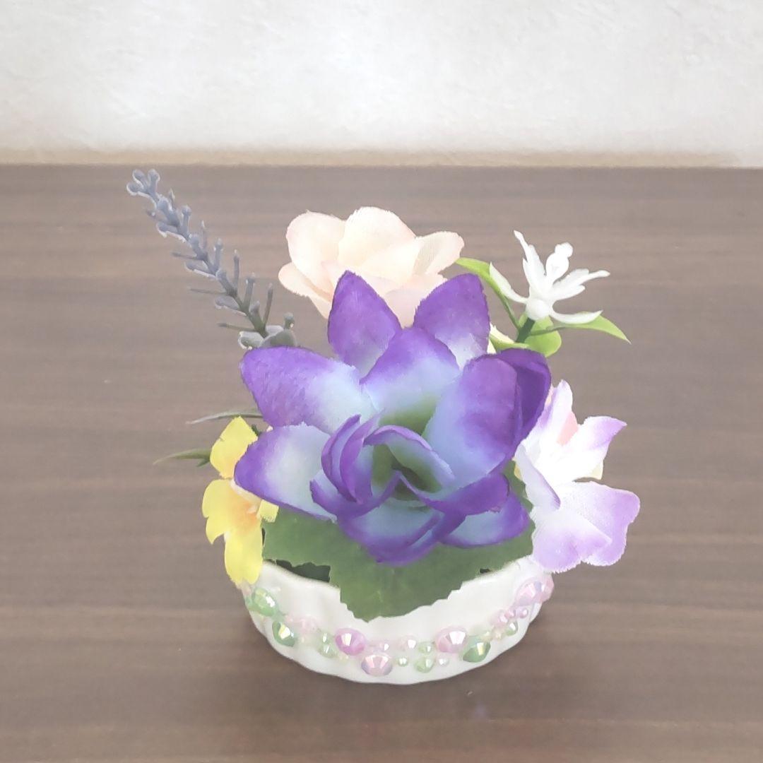 ♛°２個セット♬ 小さめの仏壇に入る “ 蓮入り ” 手のひらミニサイズ仏花 ♧