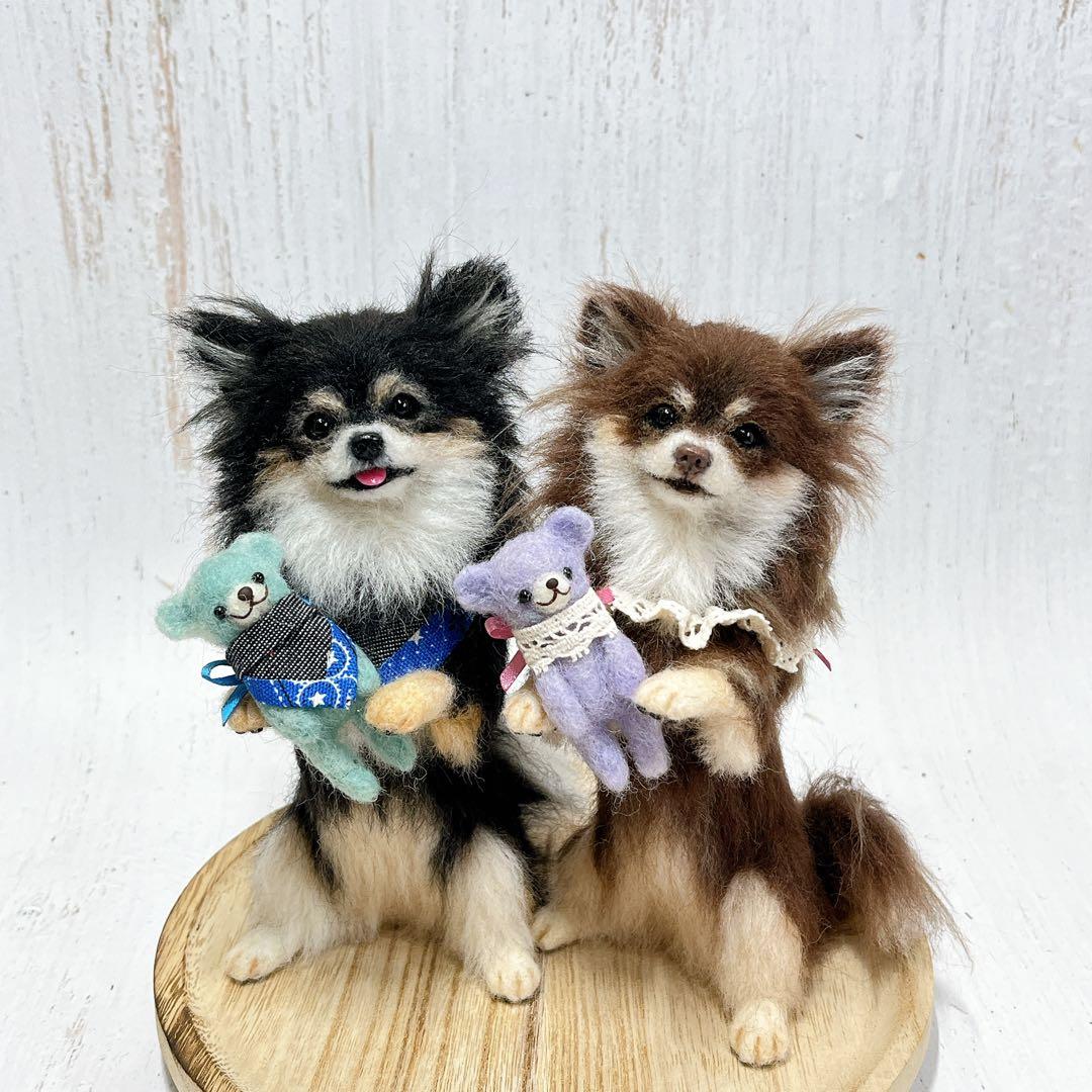 ame 羊毛フェルト 犬 チワワ チョコタンちゃん