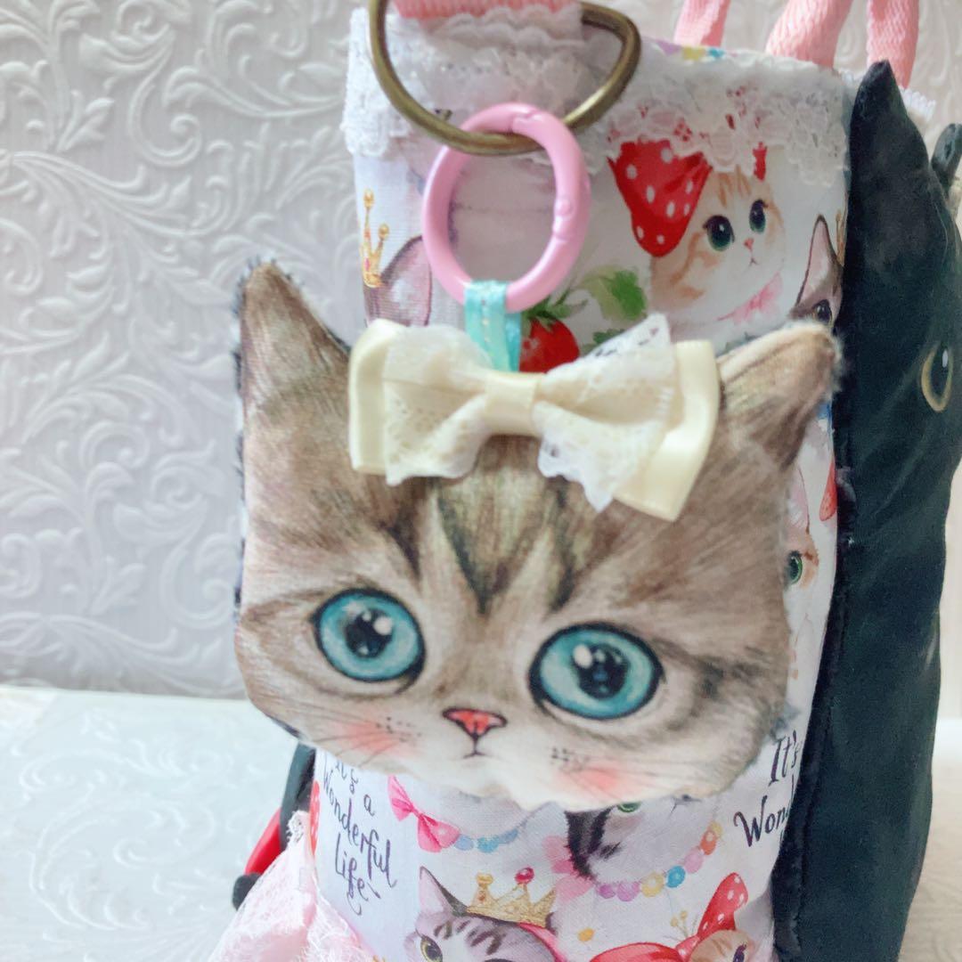 あ*き様 ふわふわ黒猫ちゃんトートバッグ　コヤンイサムチョン　パネル生地　ティア