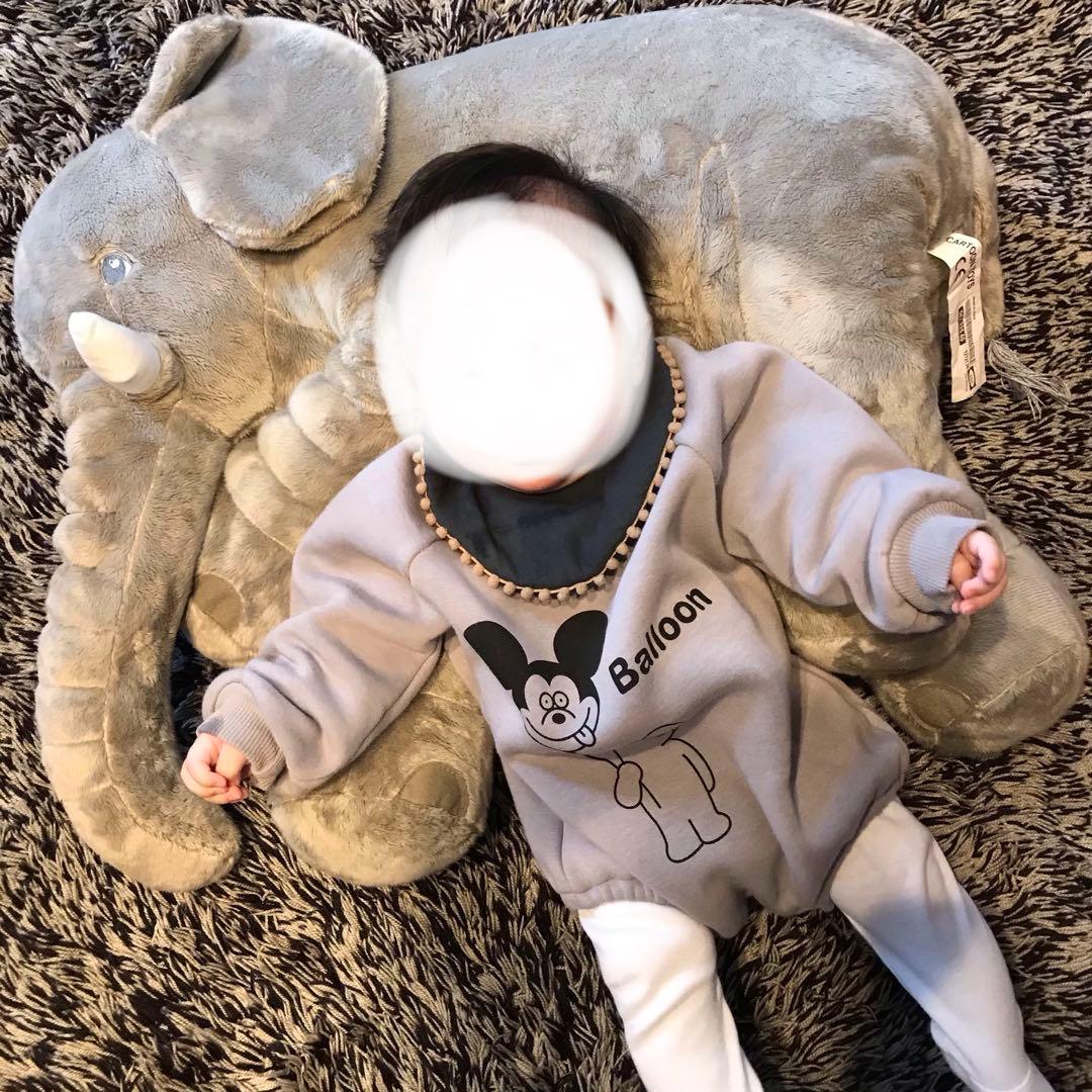 B51 ポンポン付き まんまる スタイ ハンドメイド リバーシブル