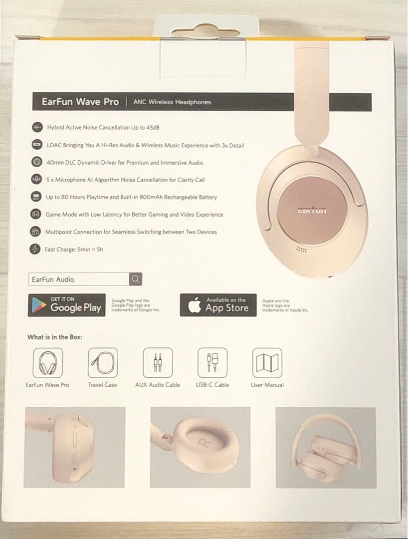 【earfun】【Wave Pro】イヤーファン /ヘッドホン/ホワイト