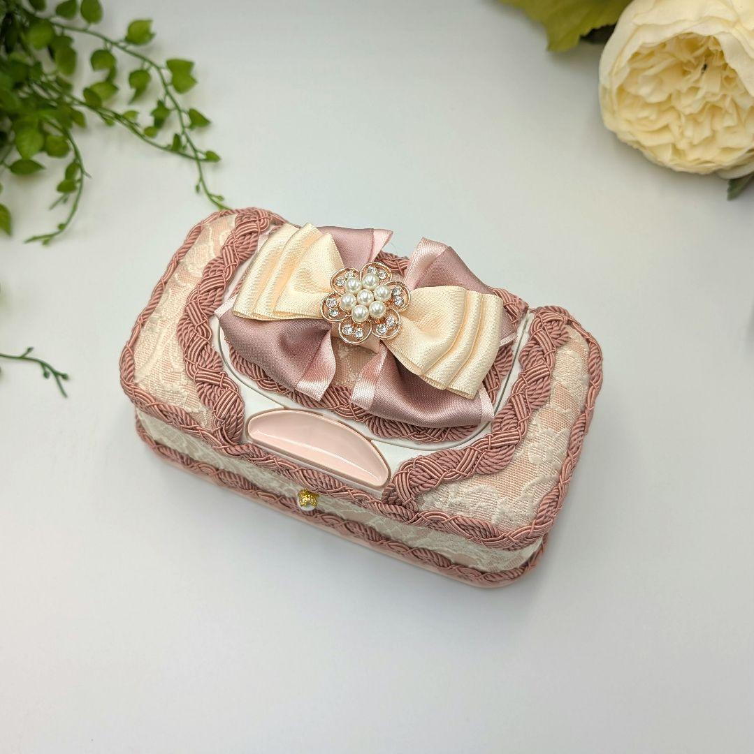 ソフトパックティッシュケース、ウェットティッシュケース エンボス風薔薇柄ピンク