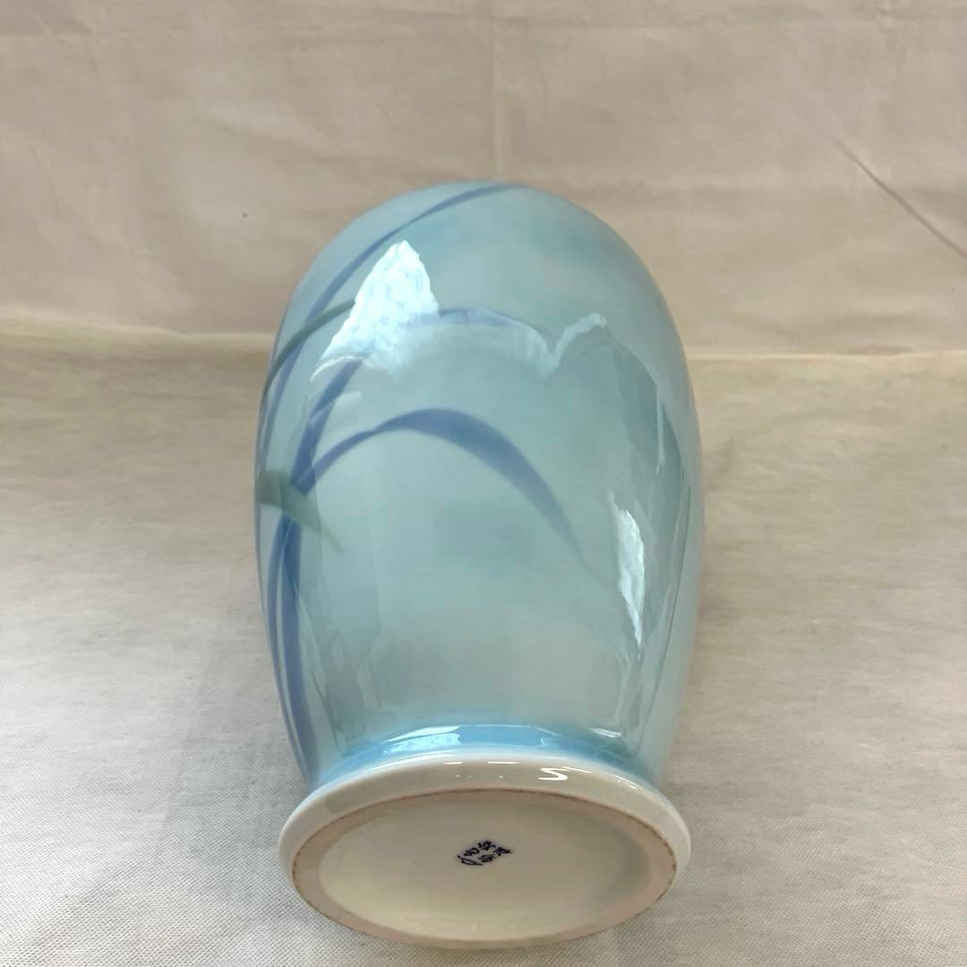 有田焼 深川製磁　宮内庁御用達　色絵歳磁　蘭　花瓶　花器　共箱