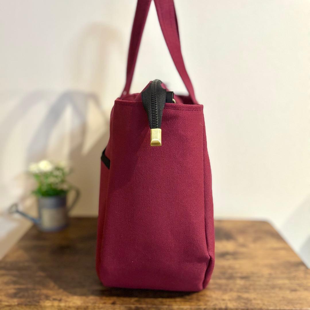 【マミックマ】ラウンドトートバッグL 倉敷8号帆布　ファスナー開閉