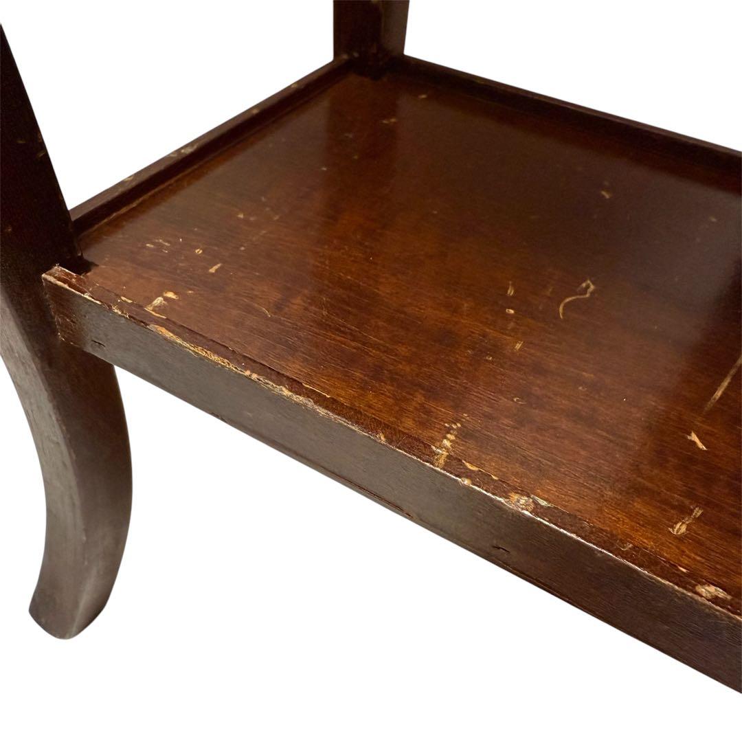 木製 サイドテーブル 引出し付きアンティーク　木製コンソール　猫脚テーブル　花台