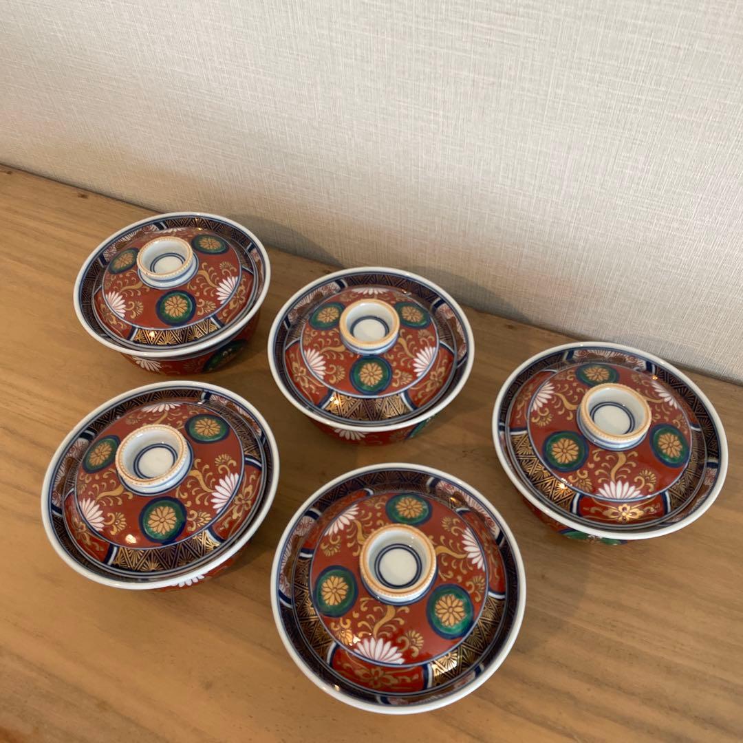 希少　有田焼　藤太郎窯　5客　蓋付き丼ぶり　どんぶり