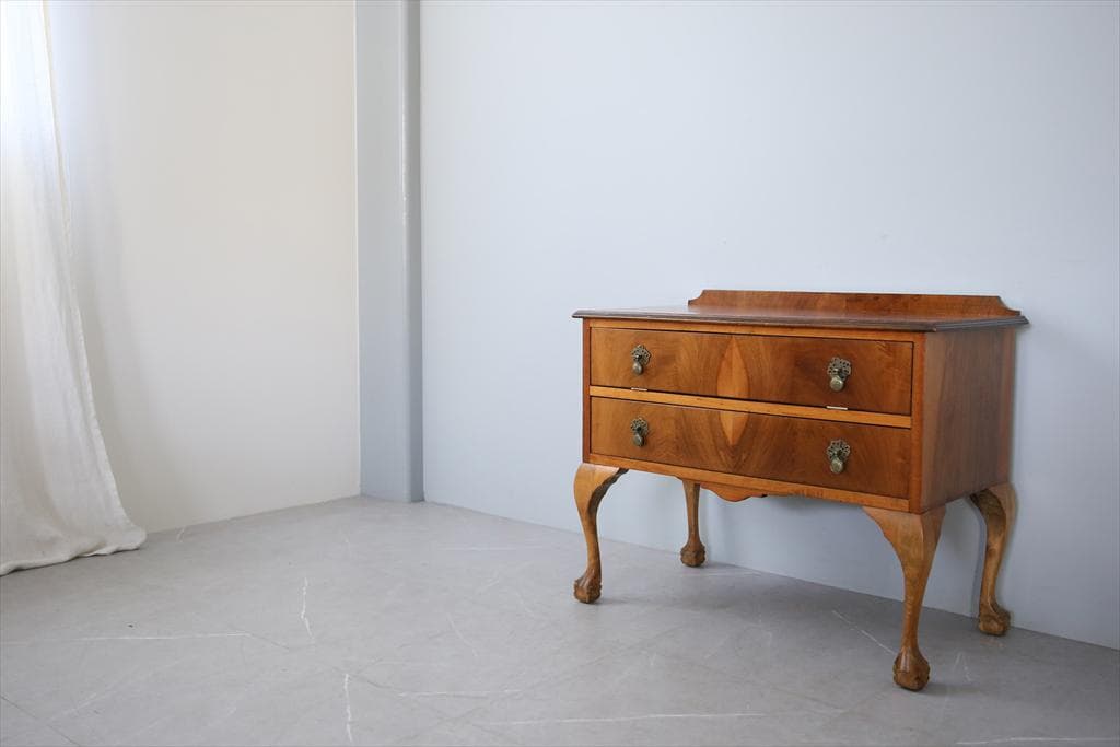 英国アンティーク猫脚ドロワー/木製収納/チェスト/タンス箪笥(92-270)