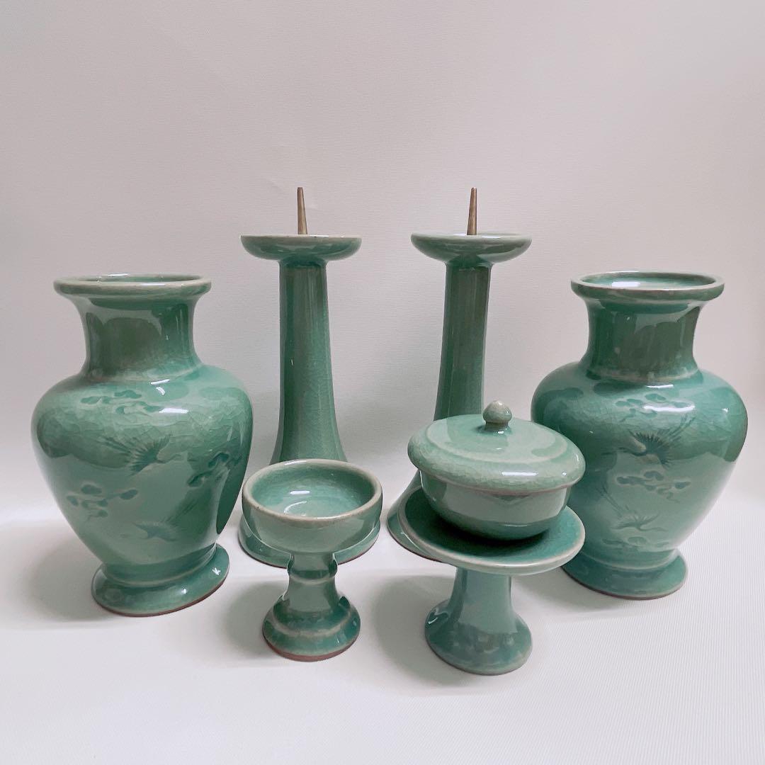 仏具セット 国産 陶器セット 火立て 花立て 仏器 茶器 仏壇 仏具