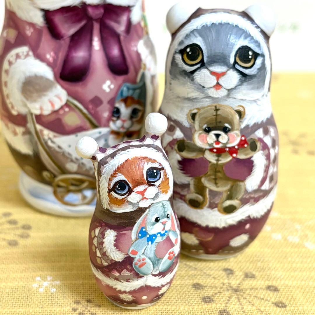 ロシア　マトリョーシカ　猫　ベビーカー　おもちゃ　手作り