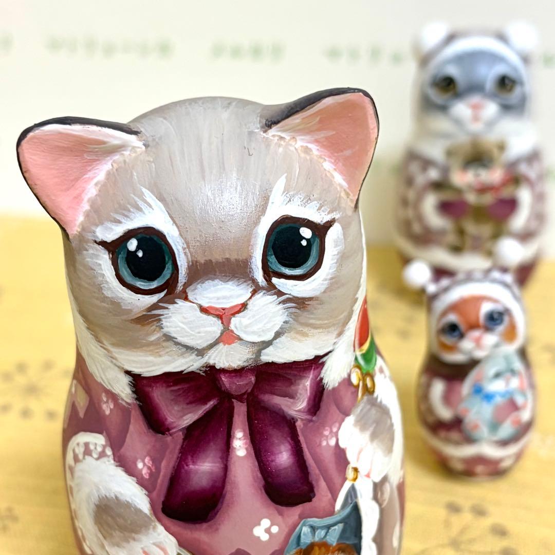 ロシア　マトリョーシカ　猫　ベビーカー　おもちゃ　手作り