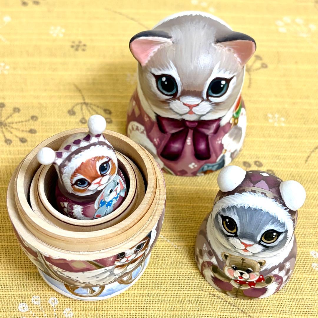 ロシア　マトリョーシカ　猫　ベビーカー　おもちゃ　手作り