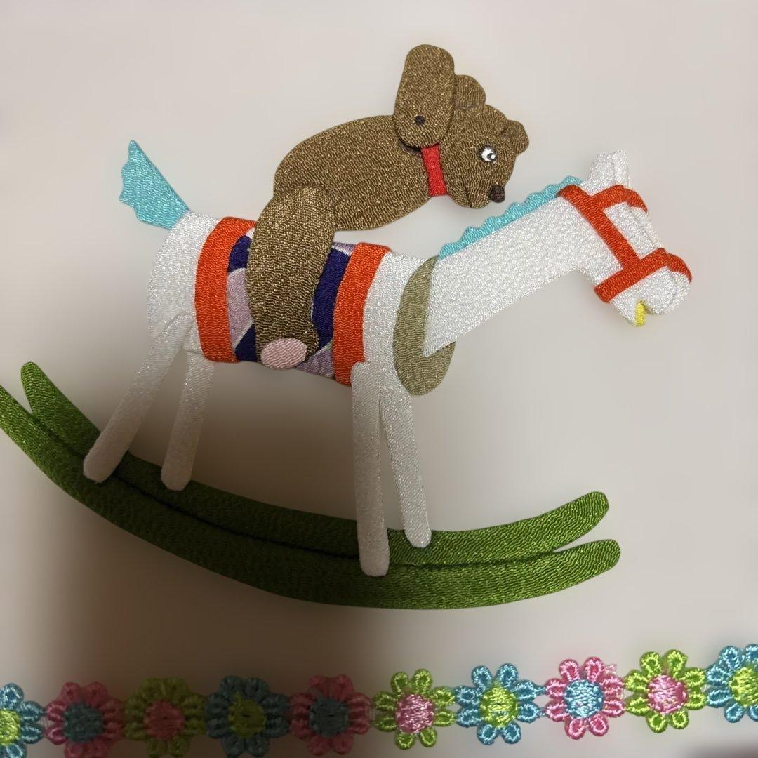 人形作家作　古布ちりめん細工　手作り置き物　でんでん太鼓6個セット