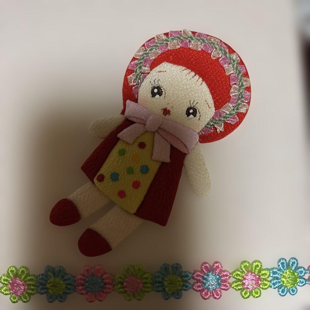 人形作家作　古布ちりめん細工　手作り置き物　でんでん太鼓6個セット