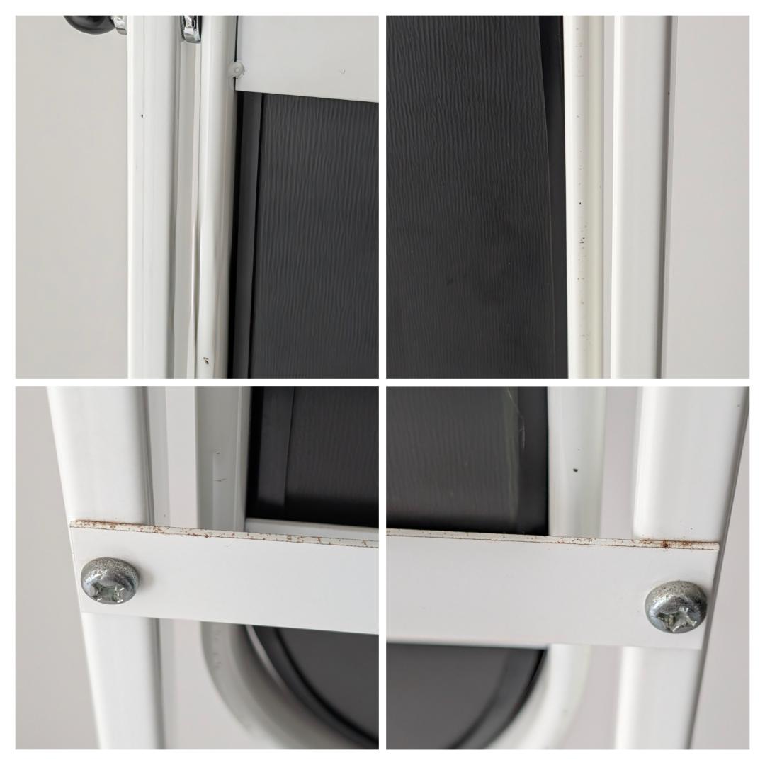 90s ビンテージ スリム スタンドミラー 白 姿見 スペースエイジ ポップ