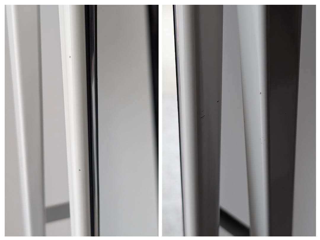 90s ビンテージ スリム スタンドミラー 白 姿見 スペースエイジ ポップ