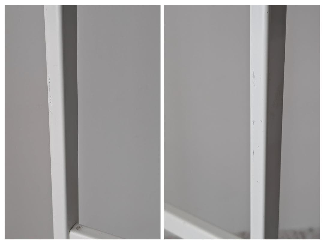 90s ビンテージ スリム スタンドミラー 白 姿見 スペースエイジ ポップ