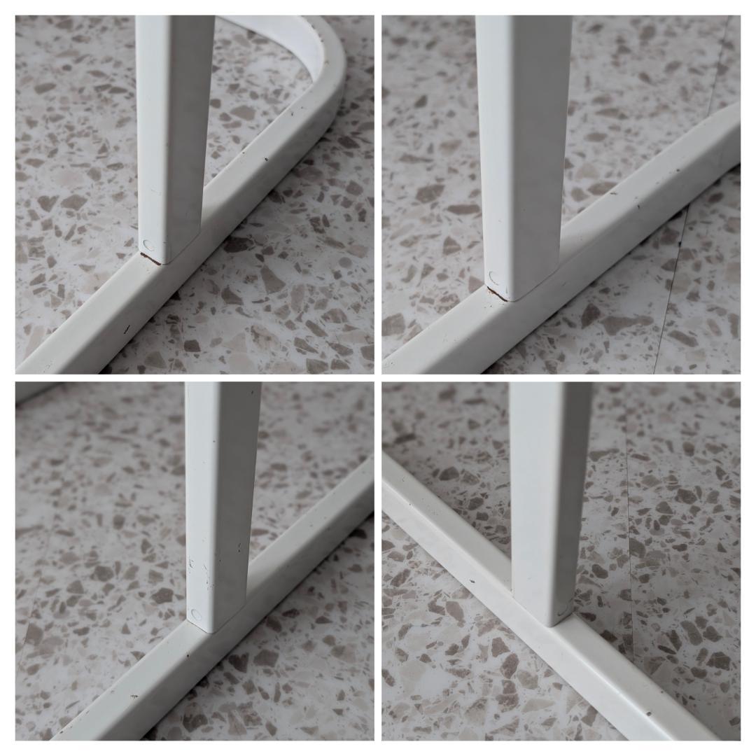 90s ビンテージ スリム スタンドミラー 白 姿見 スペースエイジ ポップ