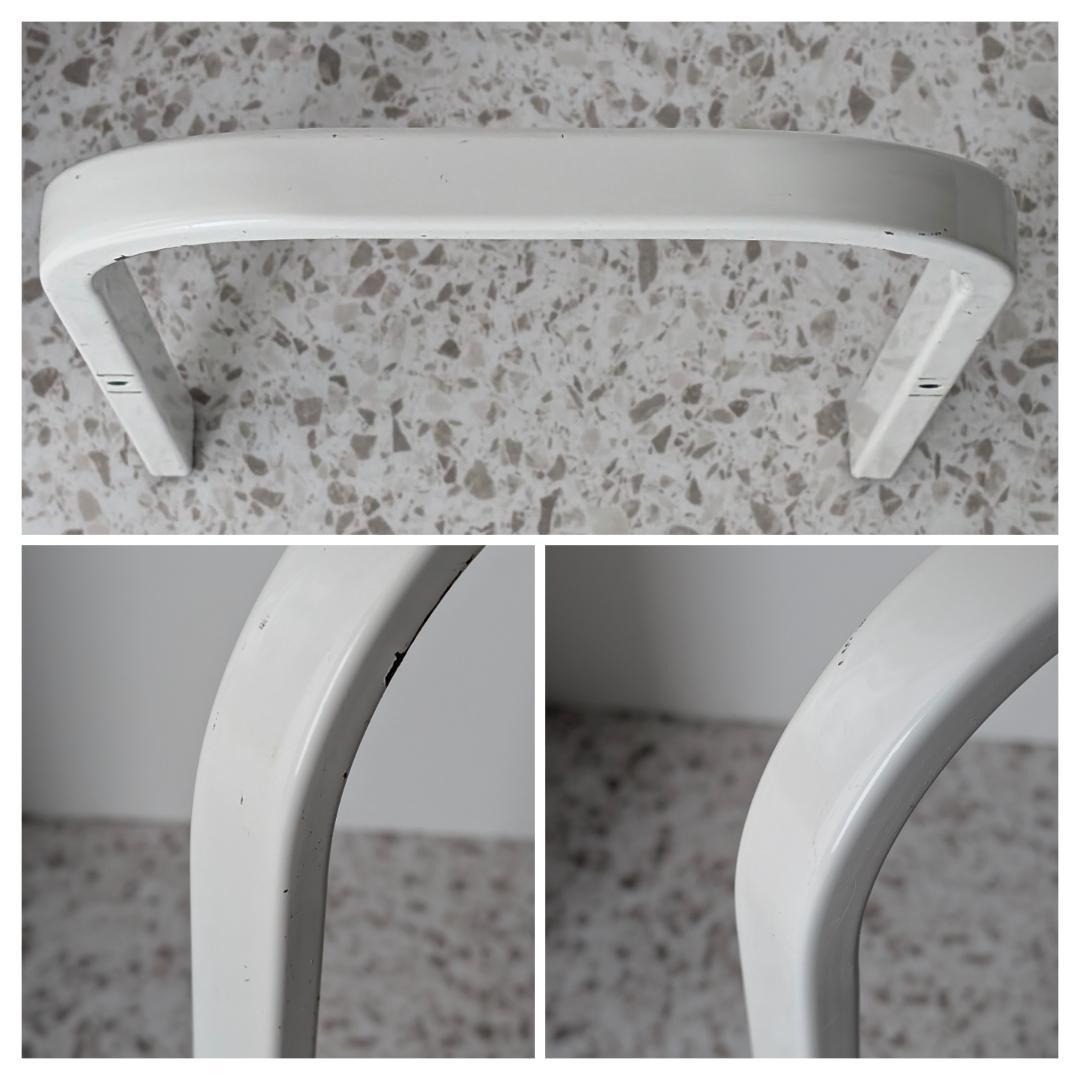 90s ビンテージ スリム スタンドミラー 白 姿見 スペースエイジ ポップ